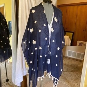 Blue Kimono with white stars & tassels
